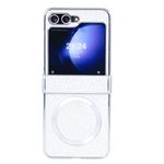 Per Samsung Galaxy Z Flip6 Glitter Powder MagSafe Custodia magnetica pieghevole per telefono (bianco)
