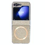 Per Samsung Galaxy Z Flip6 Glitter Powder MagSafe Custodia magnetica pieghevole per telefono (oro)
