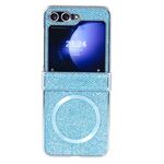 Per Samsung Galaxy Z Flip6 Glitter Powder MagSafe Custodia magnetica pieghevole per telefono (blu)