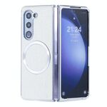 Per Samsung Galaxy Z Fold6 Glitter Powder MagSafe Custodia magnetica pieghevole per telefono (bianco)
