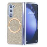Per Samsung Galaxy Z Fold6 Glitter Powder MagSafe Custodia magnetica pieghevole per telefono (oro)