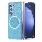 Per Samsung Galaxy Z Fold6 Custodia per telefono pieghevole magnetica MagSafe Glitter Powder (blu)