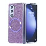 Per Samsung Galaxy Z Fold6 Glitter Powder MagSafe Custodia magnetica pieghevole per telefono (viola)