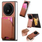 Custodia per telefono con retro magnetico in pelle e tessuto Twill per Honor Magic V3 (marrone)