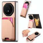 Custodia per telefono con retro magnetico in pelle e tessuto Twill per Honor Magic V3 (rosa)