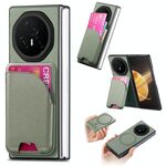 Custodia per telefono con retro magnetico in pelle e tessuto Twill per Honor Magic V3 (verde)