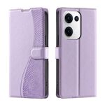 Per OPPO Reno13 5G Voltage Custodia per telefono in pelle ultra sottile a pois (viola)