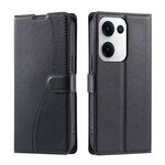 Per OPPO Reno13 5G Voltage Custodia per telefono in pelle ultrasottile a pois (nera)