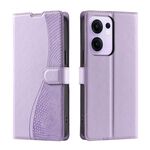 Per OPPO Reno13 F 5G Global/ 4G India Voltage Custodia per telefono in pelle ultrasottile a pois (viola)
