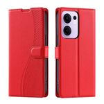 Per OPPO Reno13 F 5G Global/ 4G India Voltage Custodia per telefono in pelle ultrasottile a pois (rosso)