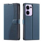 Per OPPO Reno13 F 5G Global/ 4G India Voltage Custodia per telefono in pelle ultrasottile a pois (blu)