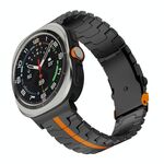 Per Samsung Galaxy Watch Ultra 47mm Cinturino in lega di titanio con fibbia di sicurezza divisa (nero arancione)