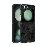 Per Samsung Galaxy Z Flip6 5G ABEEL Beast Pattern 6D Micro-Embossed MagSafe Custodia per telefono in vera pelle (nero)