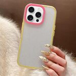 Per iPhone 13 Pro Max Custodia per telefono in TPU ibrido PC con colori a contrasto glitterati (giallo rosa rosso)