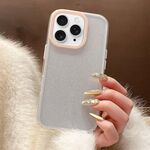 Per iPhone 11 Pro Max Custodia per telefono in TPU ibrido PC con colori a contrasto glitterati (bianco rosa)