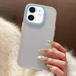 Per iPhone 11 Custodia per telefono in TPU ibrido PC con colori a contrasto glitterati (rosa blu)