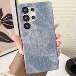 Per Samsung Galaxy S24 Ultra 5G Denim MagSafe Custodia magnetica per PC + PU Custodia per telefono (blu grigiastro)
