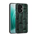 Custodia per telefono in vera pelle con motivo a bestia ABBEEL 6D Micro-Embossed MagSafe per Honor 300 (verde)