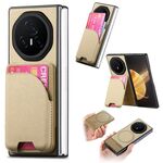 Custodia per telefono con retro magnetico in pelle e tessuto Twill per Honor Magic V3 (cachi)