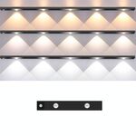 Barra luminosa con sensore di movimento ricaricabile da 20 cm, lampada per armadio con telecomando (nero)