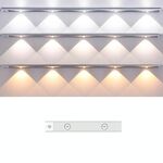 Barra luminosa con sensore di movimento ricaricabile da 30 cm, lampada per armadio con telecomando (argento)