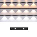 Barra luminosa con sensore di movimento ricaricabile da 30 cm, lampada per armadio con telecomando (nero)