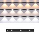 Barra luminosa con sensore di movimento ricaricabile da 40 cm, lampada per armadio con telecomando (nero)