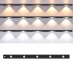 Barra luminosa con sensore di movimento ricaricabile da 80 cm, lampada per armadio con telecomando (nero)