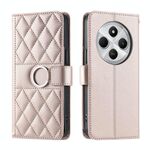 Per Redmi 14C 4G / 14R 5G Custodia per telefono in pelle con fibbia ad anello globale (oro rosa)