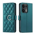 Per OPPO Reno13 Pro 5G Custodia per telefono in pelle con fibbia ad anello rombica (verde)