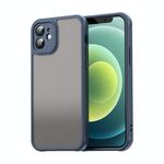 Per iPhone 12 Fan Dun Series TPU Hybrid PC Custodia per telefono glassata (blu)
