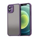 Per iPhone 12 Fan Dun Series TPU Hybrid PC Custodia per telefono glassata (viola)