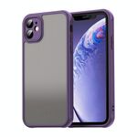 Per iPhone 11 Fan Dun Series TPU Hybrid PC Custodia per telefono glassata (viola)