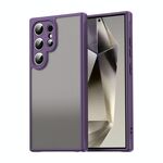 Per Samsung Galaxy S24 Ultra 5G Fan Dun Series TPU Hybrid PC Custodia per telefono glassata (viola)