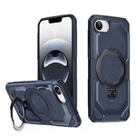 Per iPhone 16e Custodia per telefono con supporto MagSafe satinato (blu)