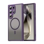 Per Samsung Galaxy S25 Ultra 5G Fan Dun Series TPU Hybrid PC Frosted Magsafe Custodia per telefono (viola)