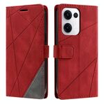 Per OPPO Reno13 5G Custodia in pelle con cuciture Skin Feel (rosso)