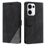 Per OPPO Reno13 5G Custodia in pelle con cuciture Skin Feel (nero)