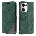 Per OPPO Reno13 5G Custodia in pelle con cuciture Skin Feel (verde)