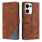 Per OPPO Reno13 5G Custodia in pelle con cuciture Skin Feel (marrone)