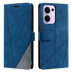 Per OPPO Reno13 F 5G Global/ 4G India Custodia in pelle con cuciture Skin Feel (blu)