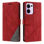 Per OPPO Reno13 F 5G Global/ 4G India Custodia in pelle con cuciture Skin Feel (rosso)