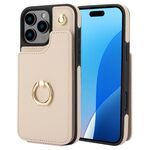 Per iPhone 16 Pro YM005 Custodia per telefono con custodia per carte di credito e cordino lungo (albicocca)