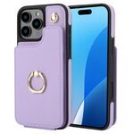 Per iPhone 16 Pro YM005 Custodia per telefono con cordino lungo e motivo a pelle (viola chiaro)