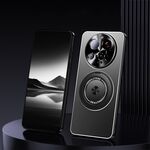 Per Xiaomi 15 Ultra Supporto Rotante Custodia per Telefono in Metallo Smerigliato (Nero)