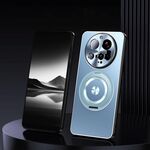 Per Xiaomi 15 Ultra Supporto Rotante Custodia per Telefono in Metallo Smerigliato (Blu)
