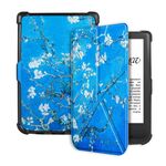 Per Pocketbook B606 628 633 632 627 616 Custodia per tablet intelligente in pelle TPU con deformazione pittorica (Plum Blossom)