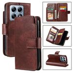 Per Xiaomi 14T Tri-Fold 9-Card Wallets Custodia per telefono in pelle (marrone)