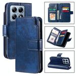 Per Xiaomi 14T Pro Tri-Fold 9-Card Wallets Custodia per telefono in pelle (blu)