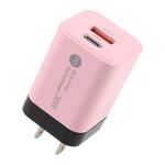 KO-72 38W QC3.0 USB e USB-C / Type-C PD Caricabatterie rapido, spina USA (rosa)